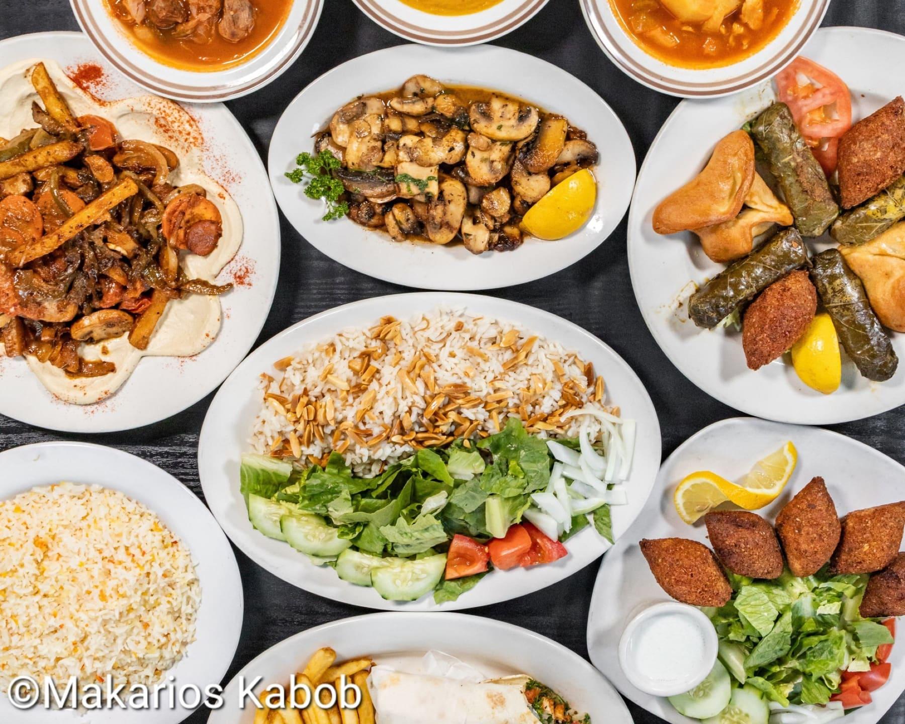 Mediterranean catering spread from Ranch House Makarios Family Restaurant in Vestavia Hills