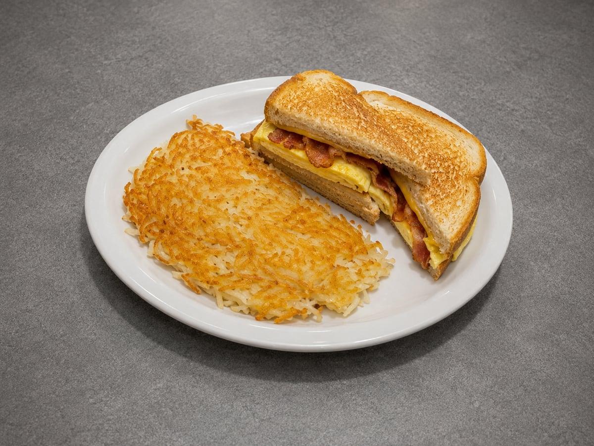 Bacon or Sausage Sandwich served at Ranch House Makarios Family Restaurant in Vestavia Hills