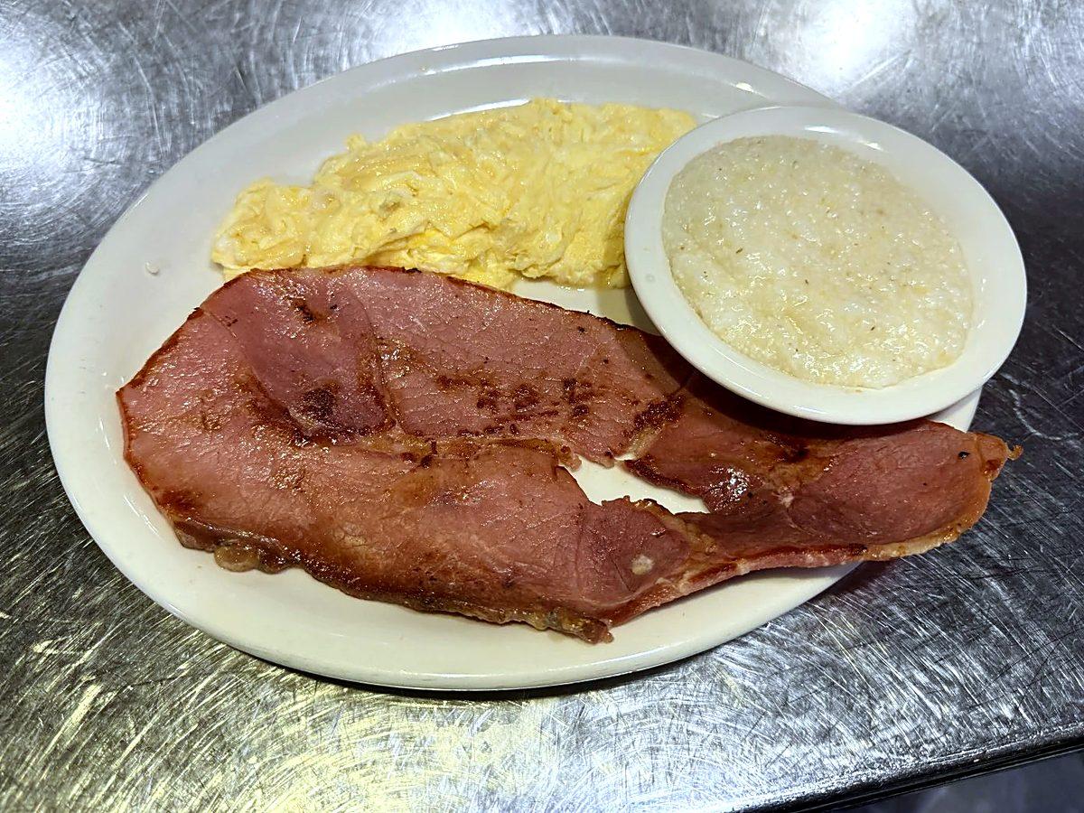 Two Eggs with Country Ham served at Ranch House Makarios Family Restaurant in Vestavia Hills